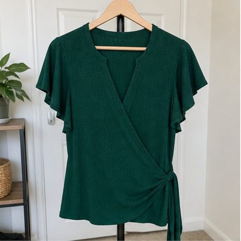 Emerald Pleated Blouse
